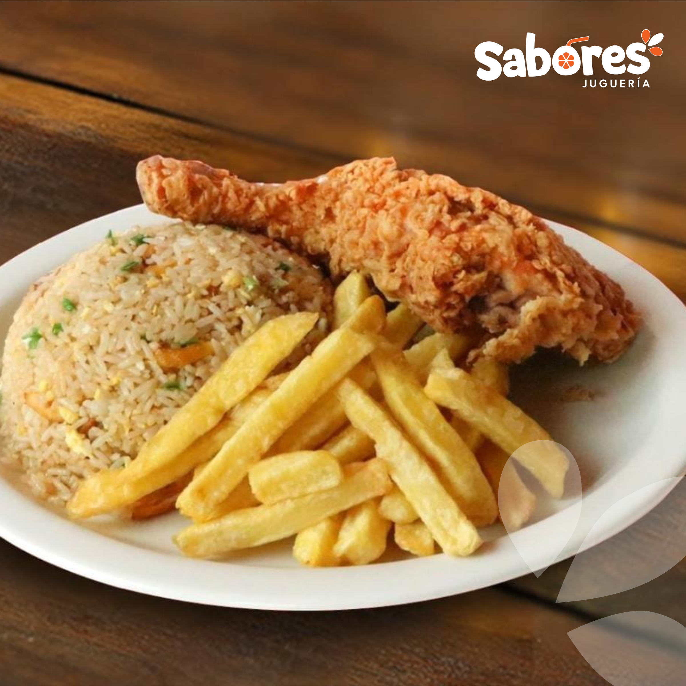 Chaufa con pollo frito